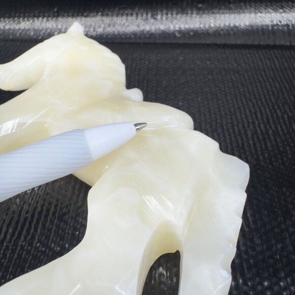 Vintage Hand Carved Marble Stone Heavy Donkey Horse Paperweight Figurine Decor - Picture 4 of 11